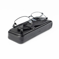 Оправа Acropolis AP-1001 чоловіча чорно-сіра титанова + шкіряний чохол 