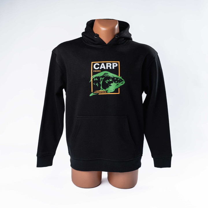 Acropolis ОХР-4 Худі для рибалок Carp Fishing. Колір - чорний. Розміри: S, M, L, XL, XXL