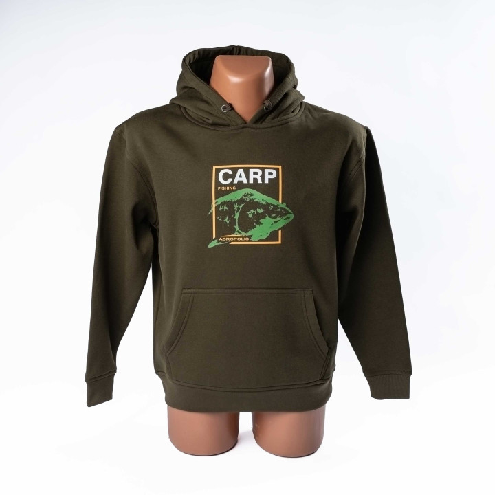Acropolis ОХР-4 Худі для рибалок Короп - Carp Fishing. Колір - хакі. Розміри: S, M, L, XL, XXL